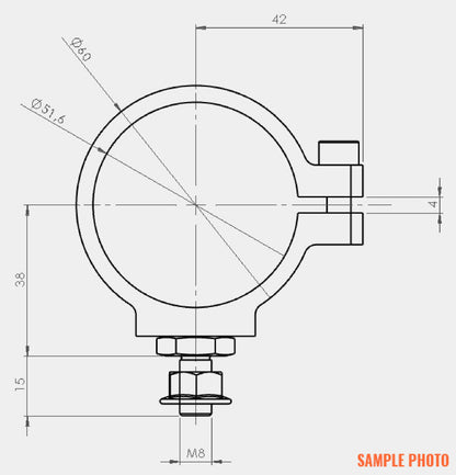 AST Reservoir bracket 47mm  Brackets 67RV-AS-A1-047
